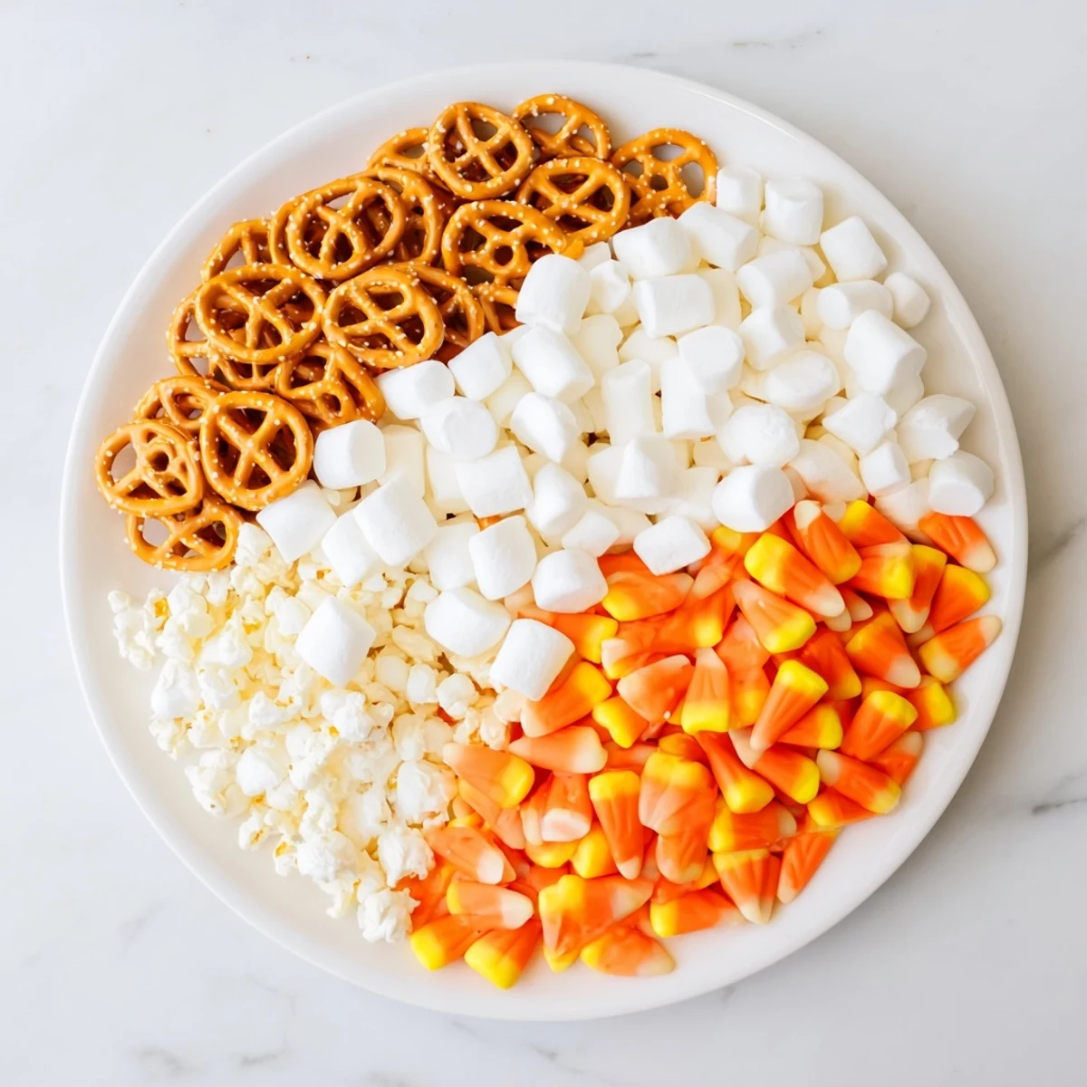 Candy Corn Spooky Board arranged with colorful Halloween candies and snacks, ready to eat.