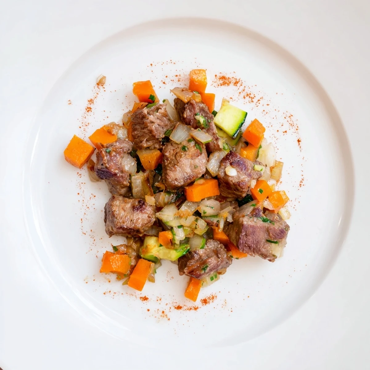 Tender Sweet Lamb Platter for Baby's Party, served with colorful cooked vegetables, steaming gently.