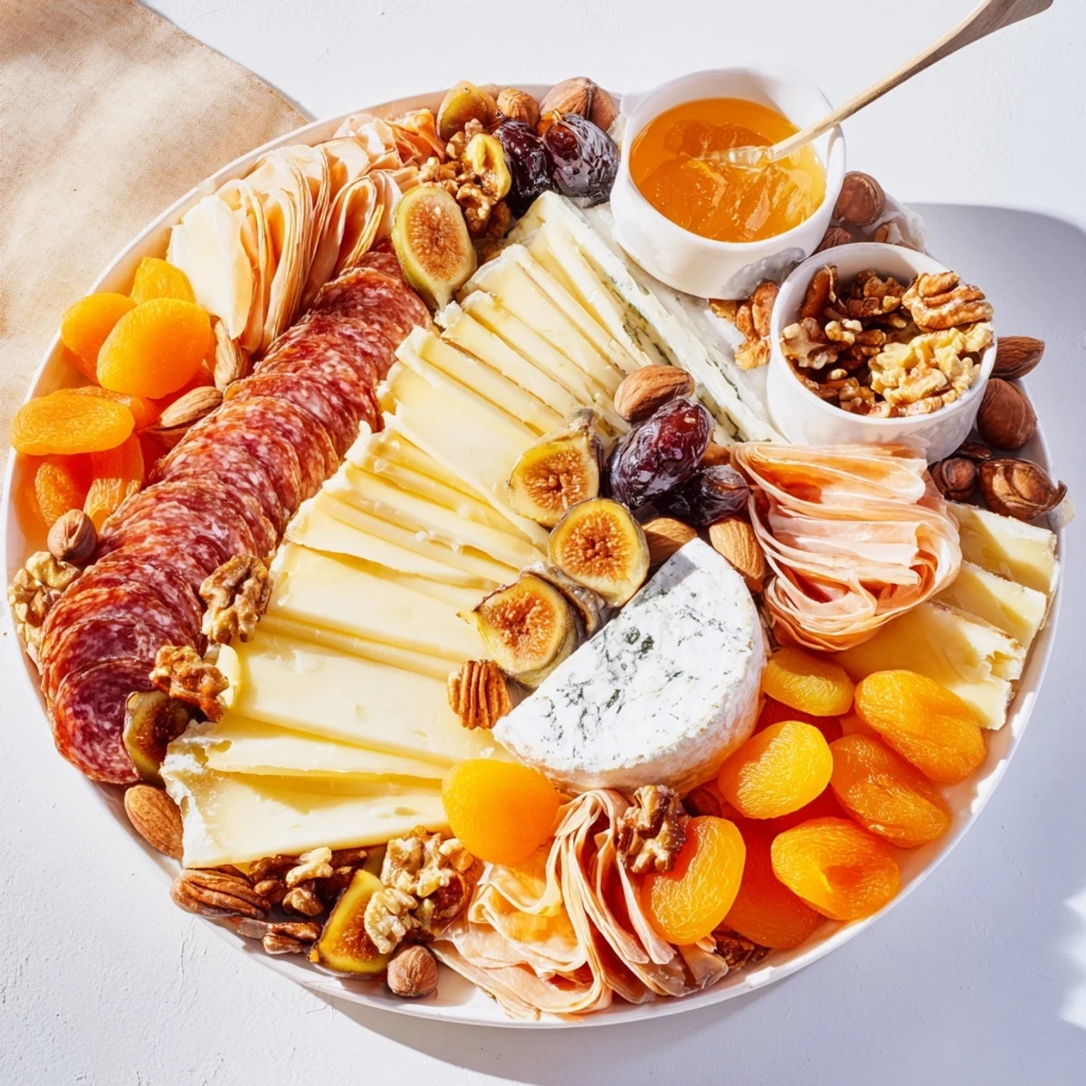 Plateau des Rois Mages Gourmand platter, brimming with cheeses, meats, and fruits, ready to share.