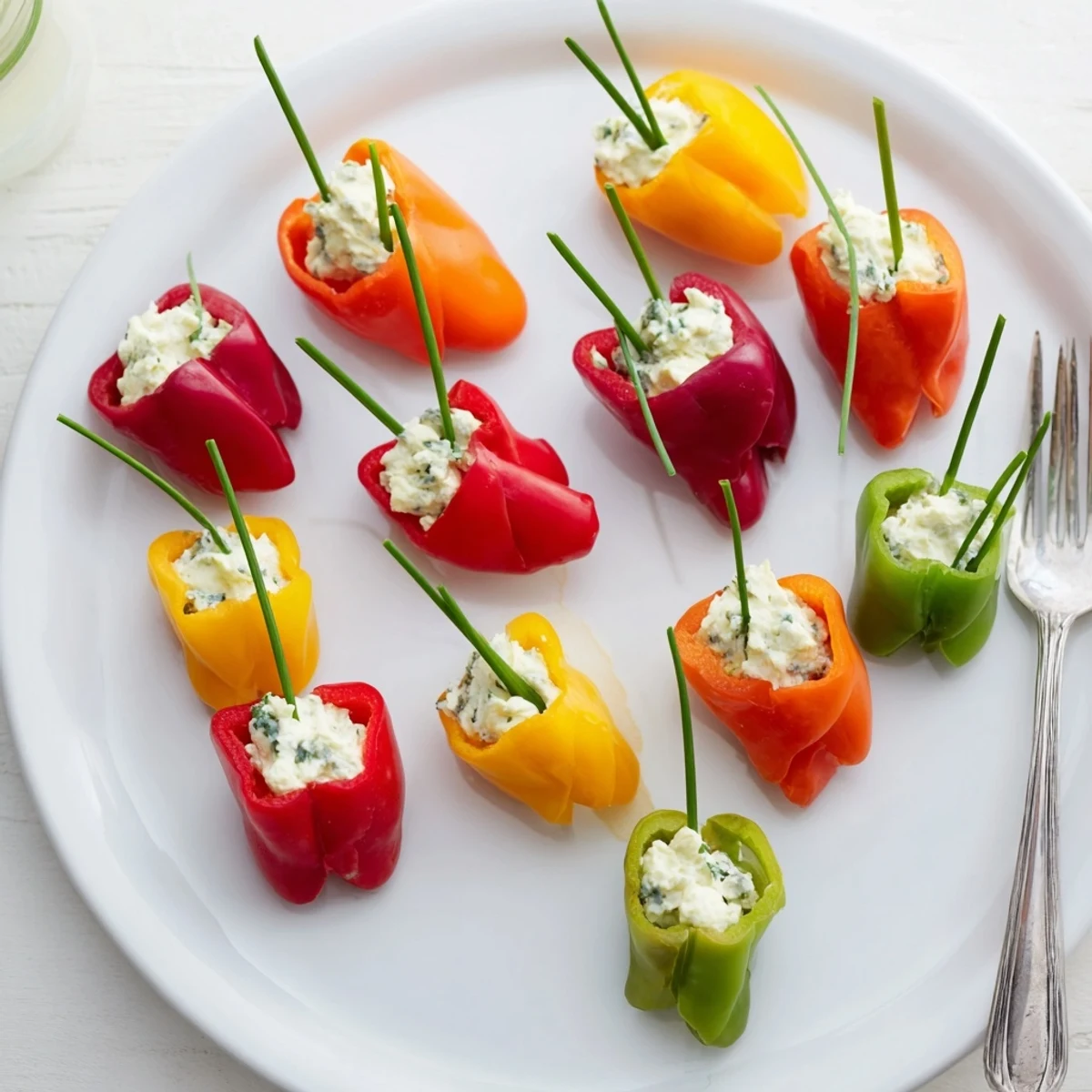 Delicious, vegetarian Bell Pepper Christmas Bows, a beautiful, gluten-free holiday appetizer.