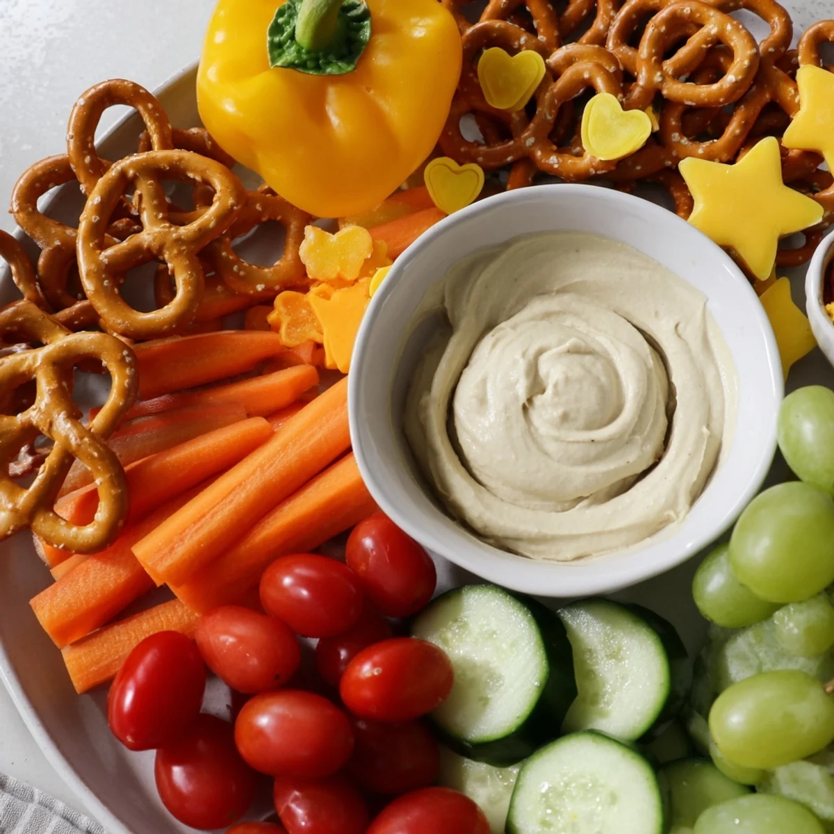 View a fun, interactive Kids' Snack Adventure Map with cheese shapes and delicious dips for snack time.