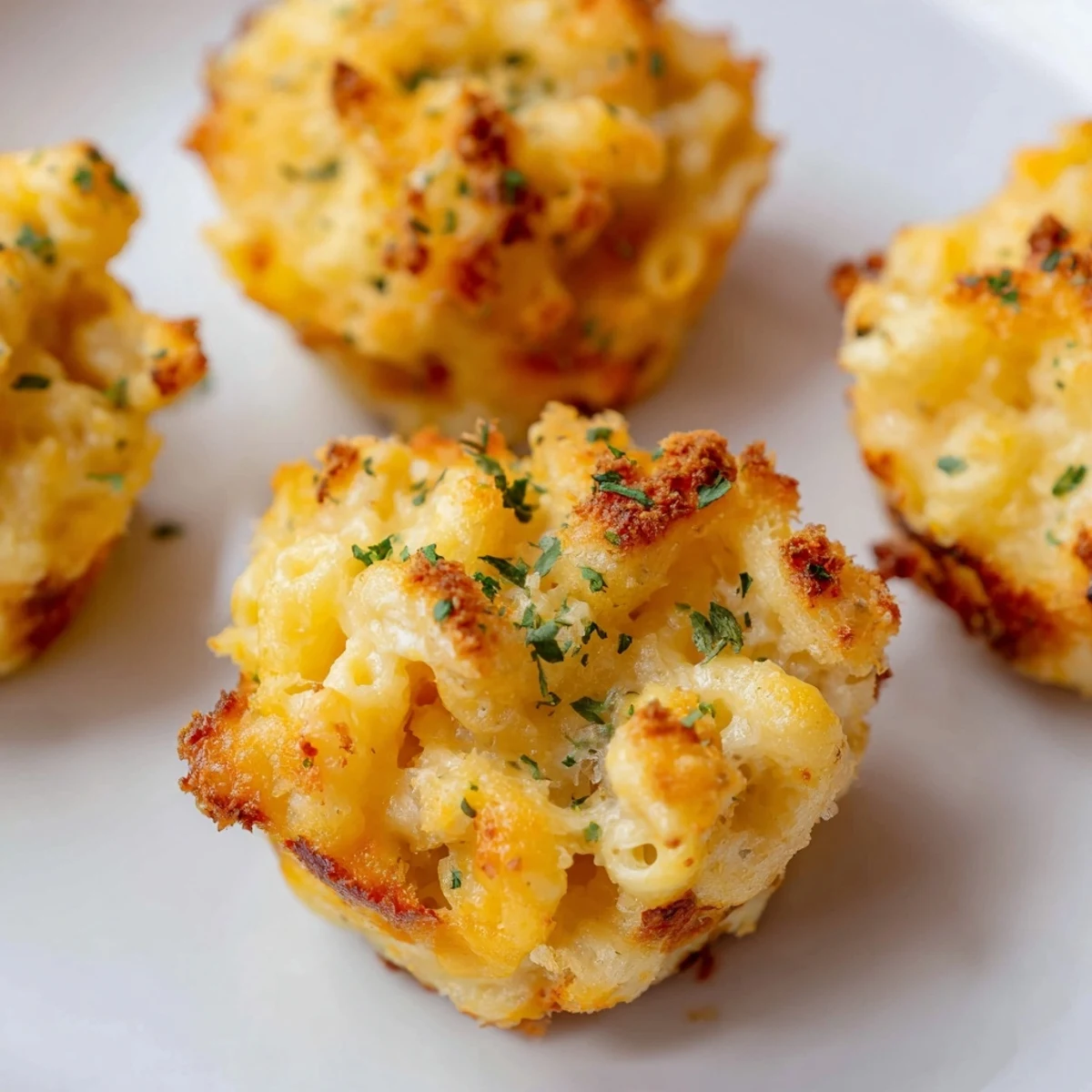 Perfectly baked Tinis Mac and Cheese mini muffins showcase a delightful crust in this easy snack recipe.