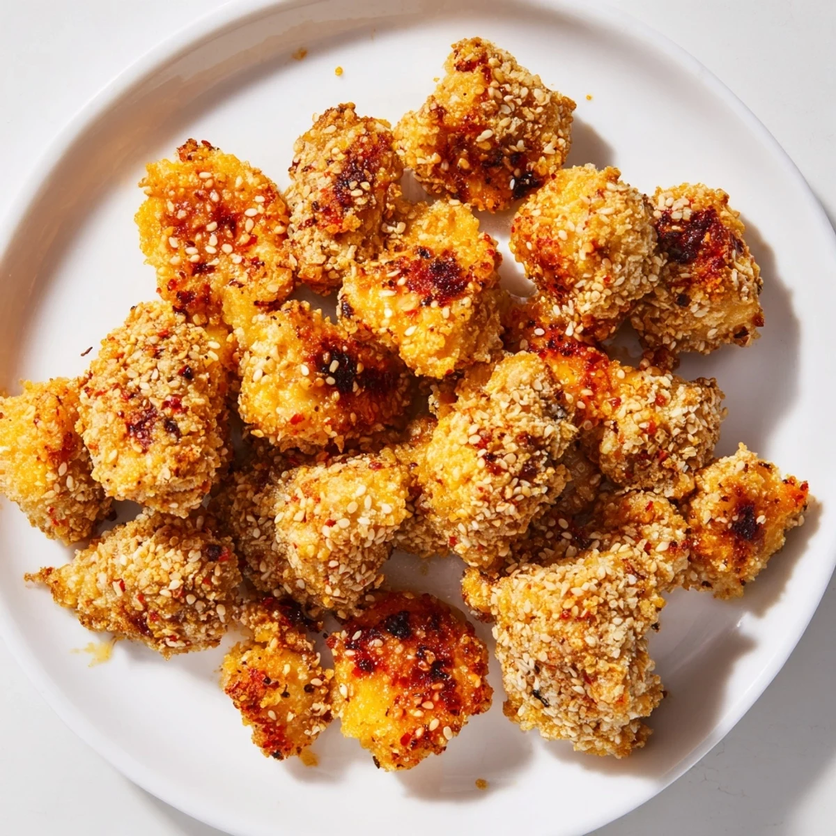 Vibrant image of Spicy Yogurt Chicken Bites, easily imagined: tender chicken in a well-seasoned, delightful bite.