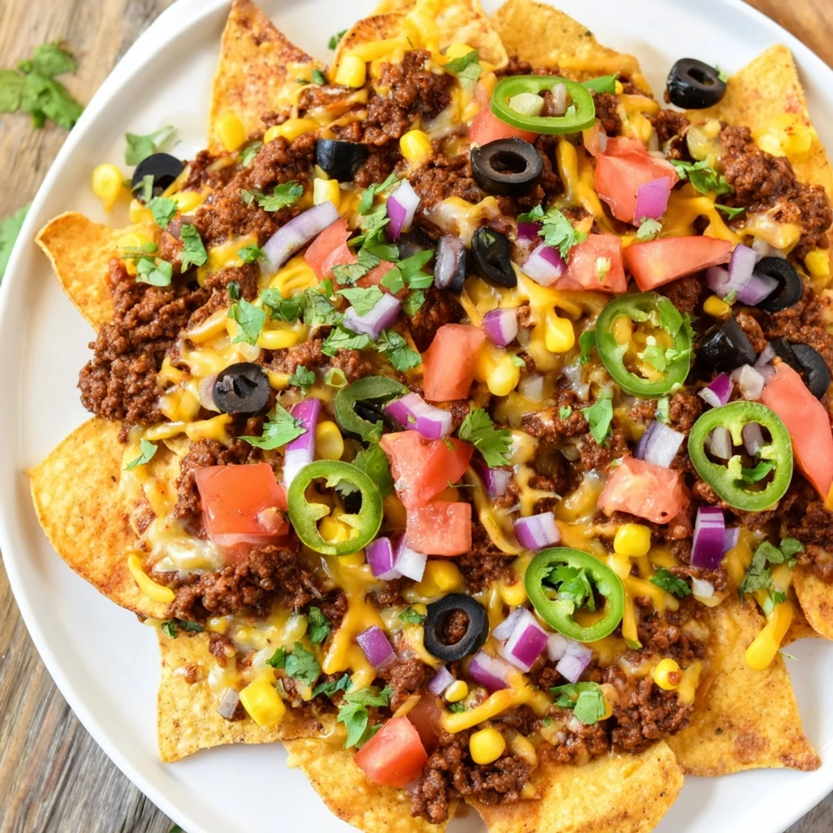 Golden, bubbly Easy Sheet-Pan Nachos with a flavorful beef mixture and melted cheese, ready to eat!