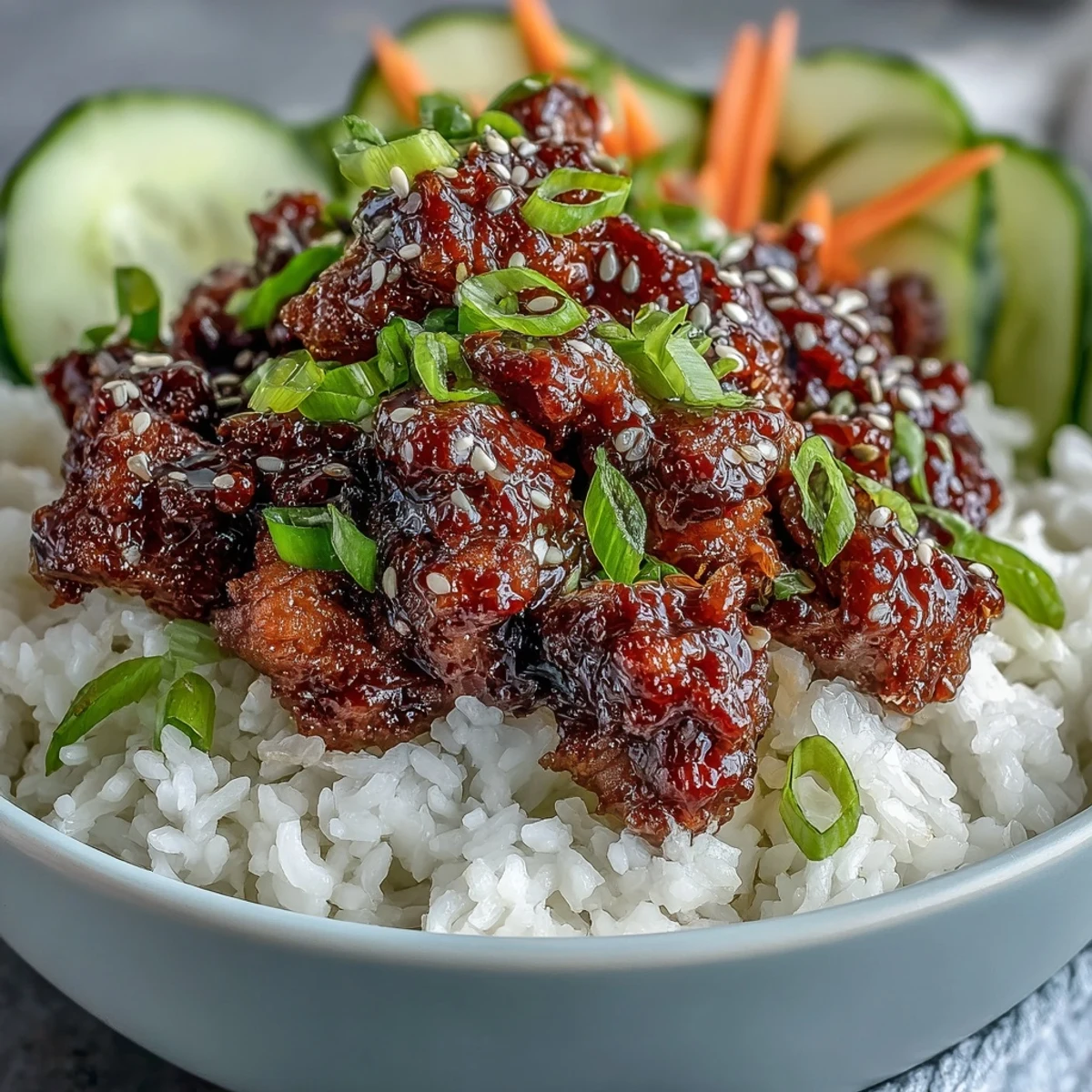 Healthy Sesame Turkey Lettuce Wrap Bowls garnished with sesame seeds and cilantro, served family-style for an easy weeknight dinner.