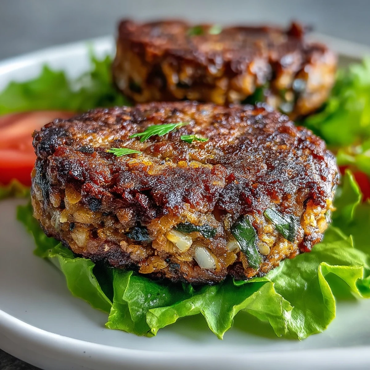 Oven-baked black-eyed pea burger patties, perfectly golden and firm, ready to be topped with avocado and vegan mayo for a healthy dinner.