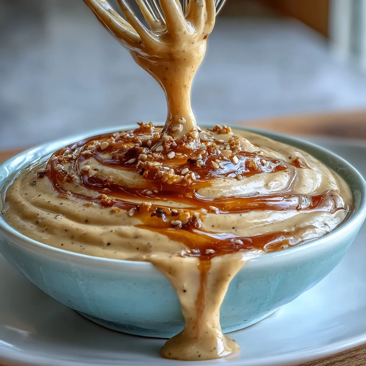 Rich and smooth tahini dressing brightened by fresh lemon juice, ideal for grain bowls and salads.