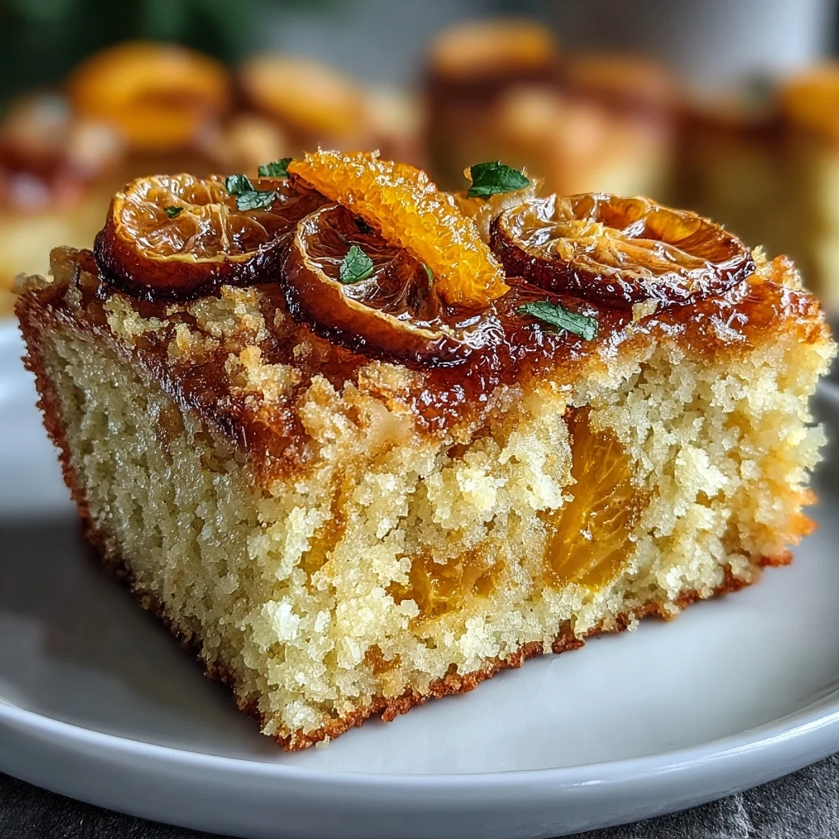 Candied Orange Olive Oil Cake with Almond Flour, a moist gluten-free dessert with citrus and nutty flavors, perfect for tea time.  