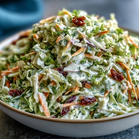 Coleslaw With Creamy Dressing served chilled in a glass bowl with a wooden spoon, perfect for summer picnics.