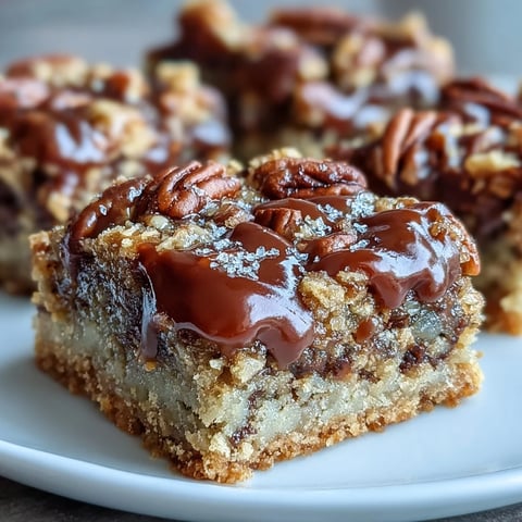 Decadent Sweet and Chewy Turtle Bars with Chocolate and Caramel are stacked high, showcasing gooey caramel swirls and toasted pecans.