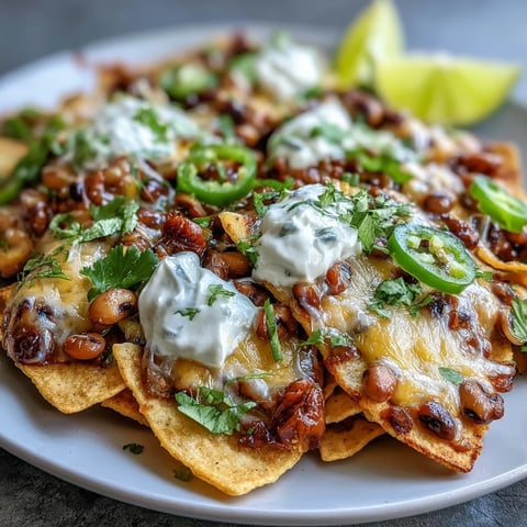 Hot, melted cheddar cheese blankets crispy tortilla chips and black-eyed peas, topped with fresh jalapeños and sour cream.