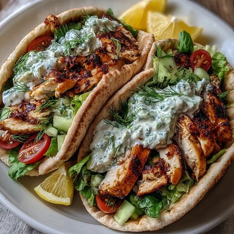 Freshly grilled chicken, crisp salad, and creamy yogurt sauce stuffed into warm Light Greek Chicken Pita Pockets.