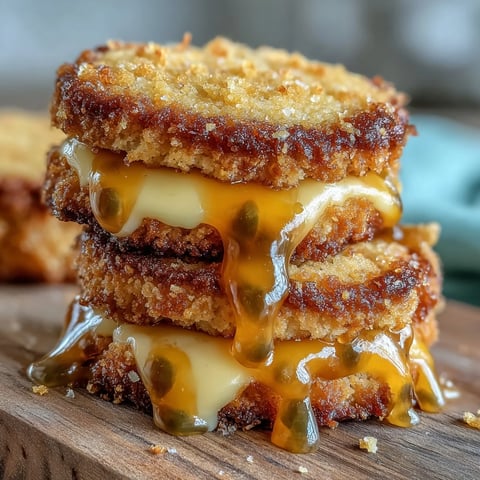 Passionfruit curd cookies feature buttery sugar cookies filled with tangy, vibrant passionfruit curd, perfect for teatime.
