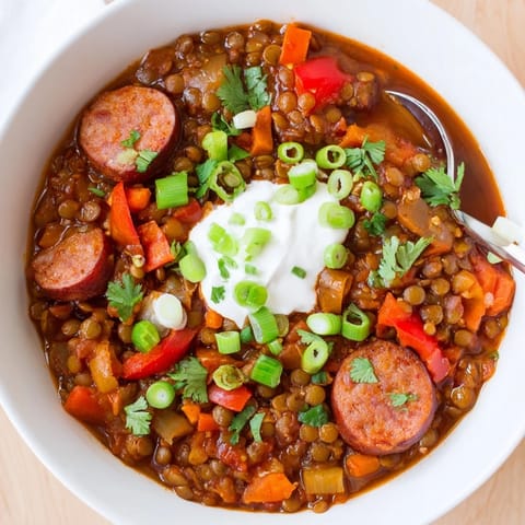 Spicy Lentil Sausage Chili