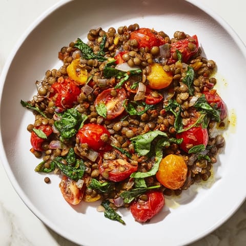 Lentil Tomato Skillet Herbs