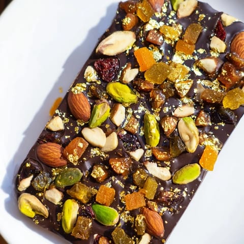 Vibrant photo of the richly textured Simplified Dubai Chocolate Bark, ready to be broken and enjoyed.