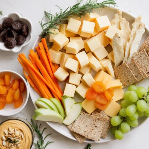 This vibrant Pumpkin Patch Snack Board is a delicious arrangement of cheeses, fruits, and autumn treats.