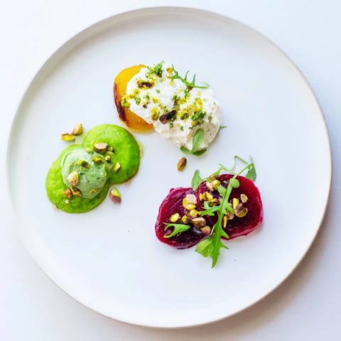 Elegant Lucky Clover Seasonal Starters, with vibrant green pea and pink beet clover leaves ready to serve.