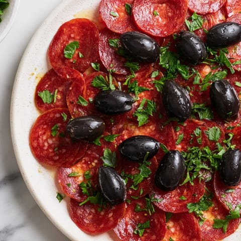 Sliced Pepperoni Olive Halves