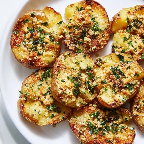 Homemade Parmesan Smashed Potatoes, perfectly golden and inviting, ready to be enjoyed.