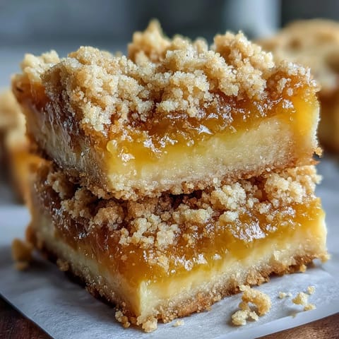 Dense, buttery crumb crust holds a zesty lemon center in these delicious Homemade Lemon Crumb Bars.
