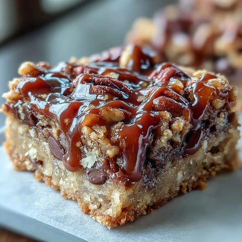 Sweet and Chewy Turtle Bars
