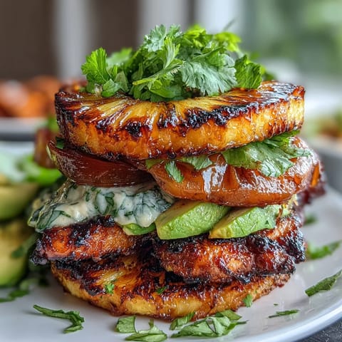 Grilled Chicken Pineapple Stacks