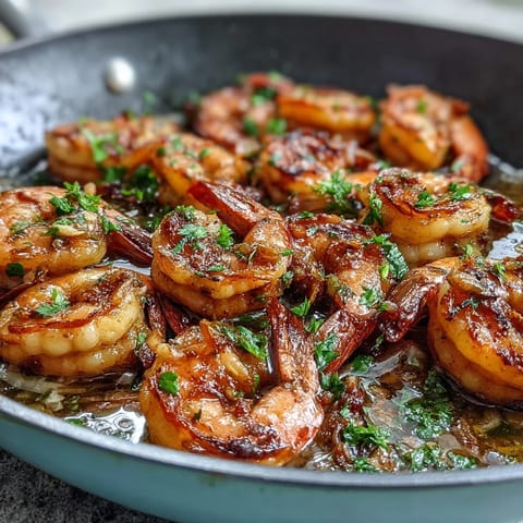 Bright, fresh Healthy Easy One-Pan Lemon Garlic Shrimp and Asparagus with juicy shrimp and tender asparagus in a fragrant garlic-lemon sauce.