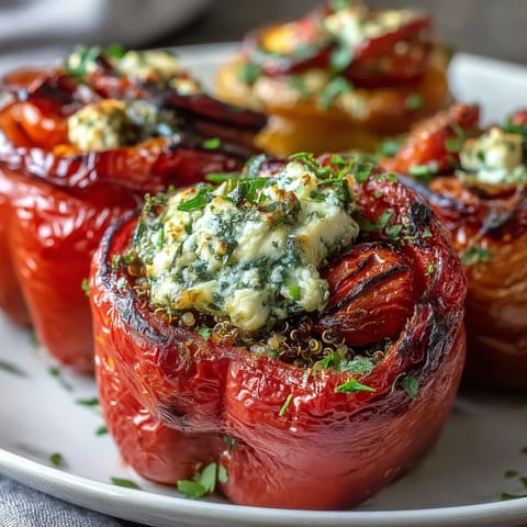 Stuffed Bell Peppers Quinoa Herbs