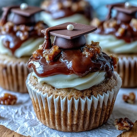 Adorable graduation cupcakes with edible caps and tassels, perfect for celebrating academic achievements.  