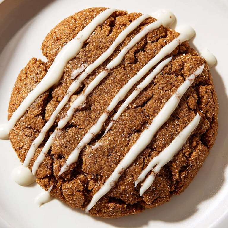 Festively decorated gingerbread latte cookies with a smooth white chocolate topping, ideal for dessert.