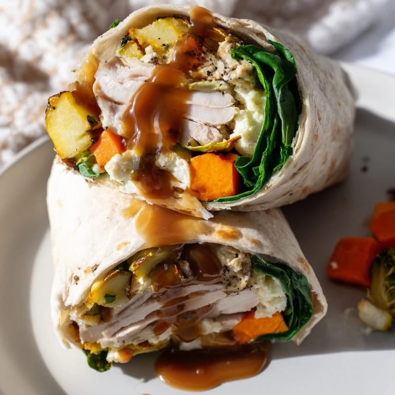 See the warm, delicious Simple Christmas Leftover Wrap Hack, a festive meal perfect for lunch.
