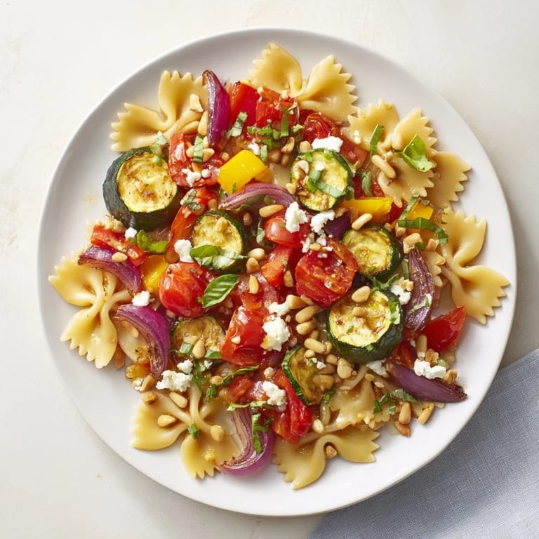 This flavorful Festive Bow Tie Pasta Platter features vibrant herbs and a bright lemon dressing.