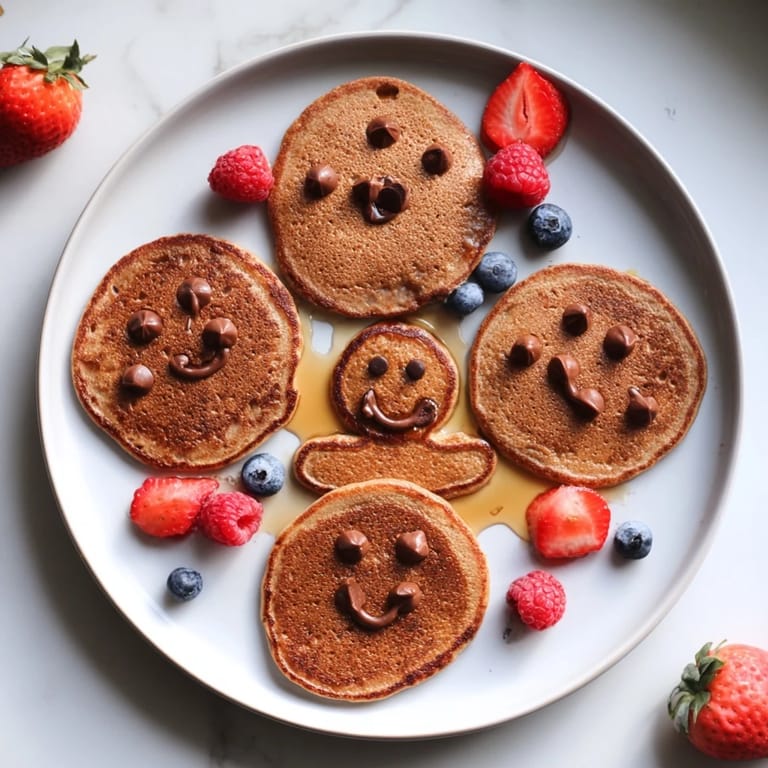 Imagine warm, spiced Gingerbread Boy Berry Board—pancakes, sweet berries, and creamy yogurt—a delightful breakfast.