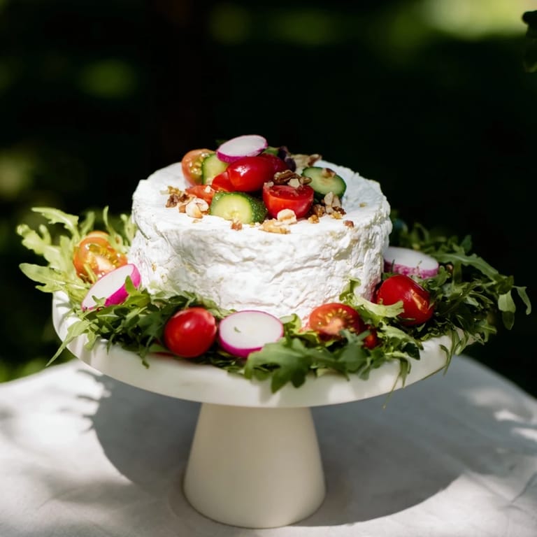 Get inspired by this beautiful Zenith Point salad, arranged to highlight the creamy cheese centerpiece.