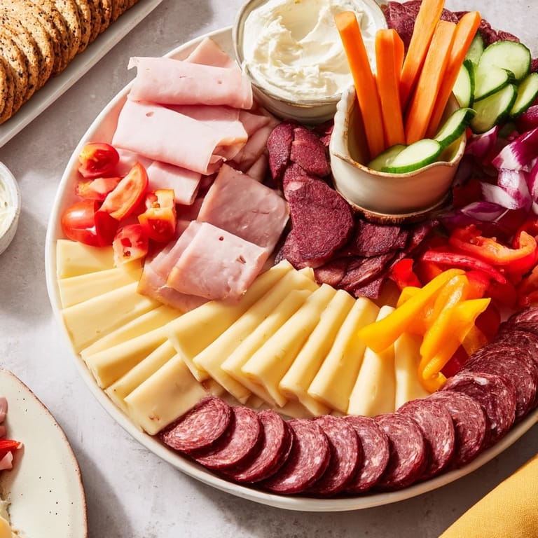 A tempting shot of a budget-friendly family spread, overflowing with crackers and various cheeses for everyone.