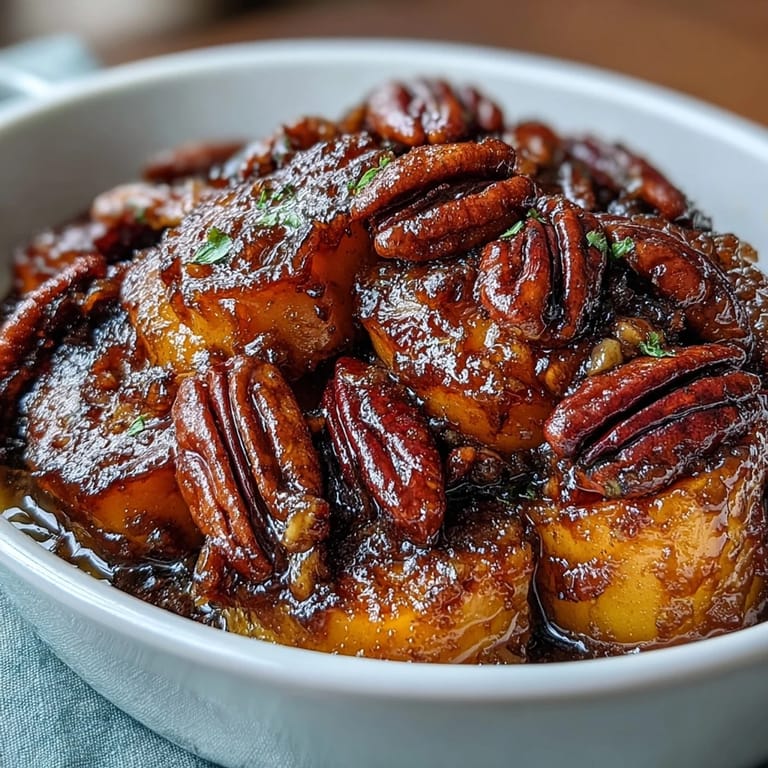 3. Classic candied yams recipe with rich brown sugar glaze and golden toasted pecans.