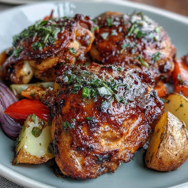 A one-pan meal of tender chicken and golden roasted vegetables, seasoned with smoked paprika and fresh herbs for maximum flavor.