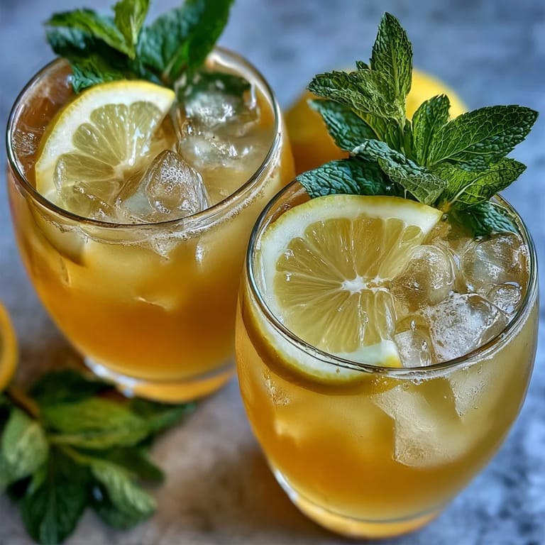 Zesty alcohol-free Limoncello Spritz Mocktail served over ice with mint garnish and bubbly sparkling water.