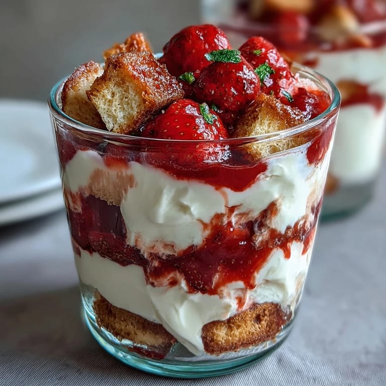 Mason Jar Strawberry Shortcake Trifle: Portable and charming, these trifles feature fresh strawberries, tender shortcake, and creamy whipped cream in individual servings.