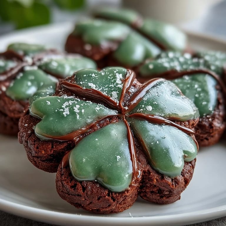 Classic sugar cookies in shamrock shapes, beautifully iced with vibrant green royal icing for a lucky St. Patrick's Day treat.