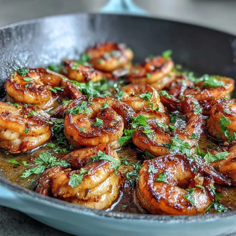 Colorful roasted Healthy Easy One-Pan Lemon Garlic Shrimp and Asparagus, served hot with a sprinkle of parsley and a citrusy aroma.