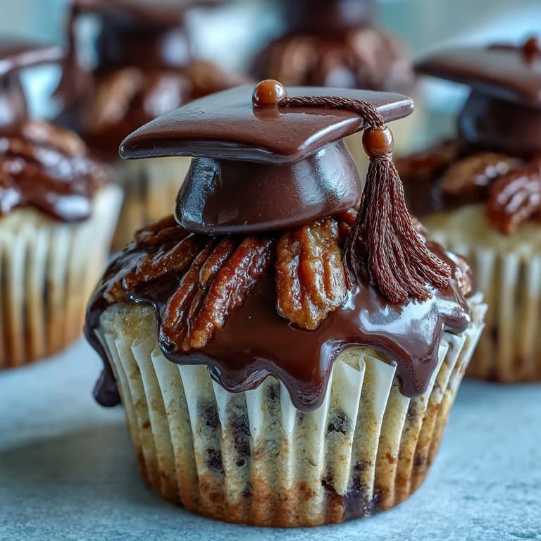 Easy homemade cupcakes decorated with mini graduation caps, making a sweet statement at any celebration.