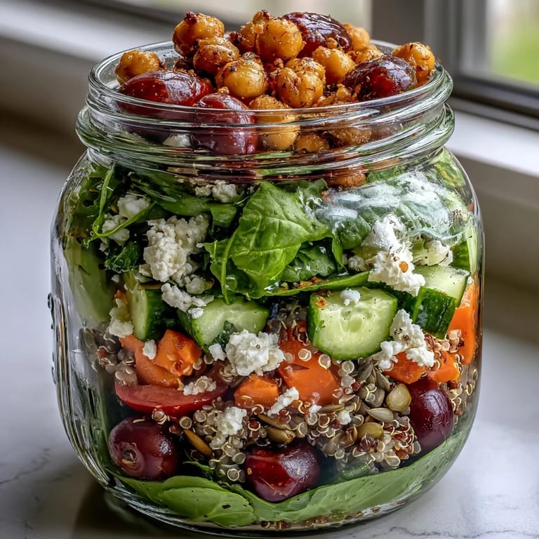 Satisfying healthy mason jar salads, a visually appealing and easy grab-and-go meal.