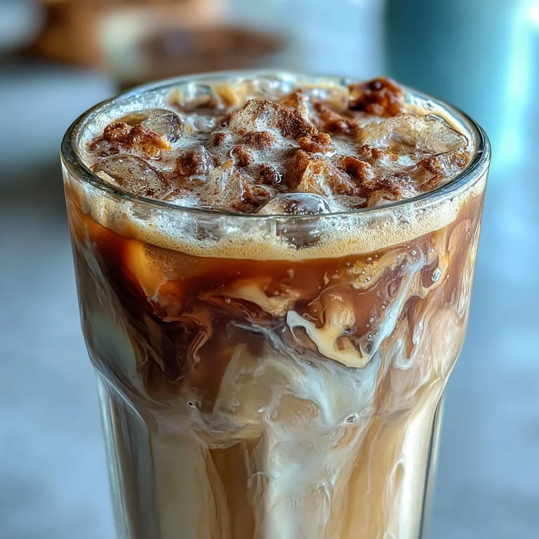 A tall glass of Starbucks Iced Brown Sugar Oat Milk Shaken Espresso, ready to sip.