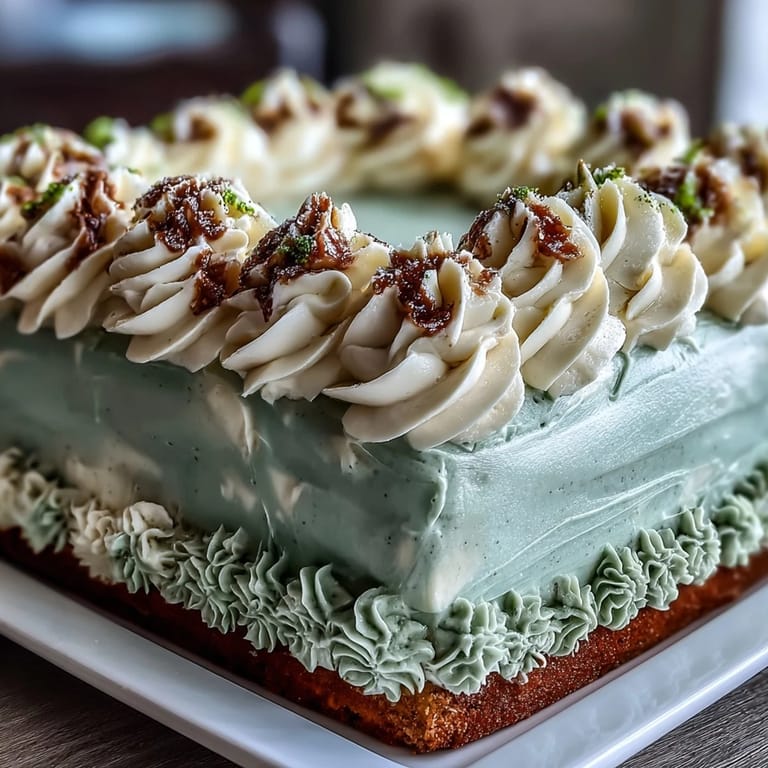 Moist vanilla Graduation Sheet Cake, beautifully frosted in sage green and shimmering gold.