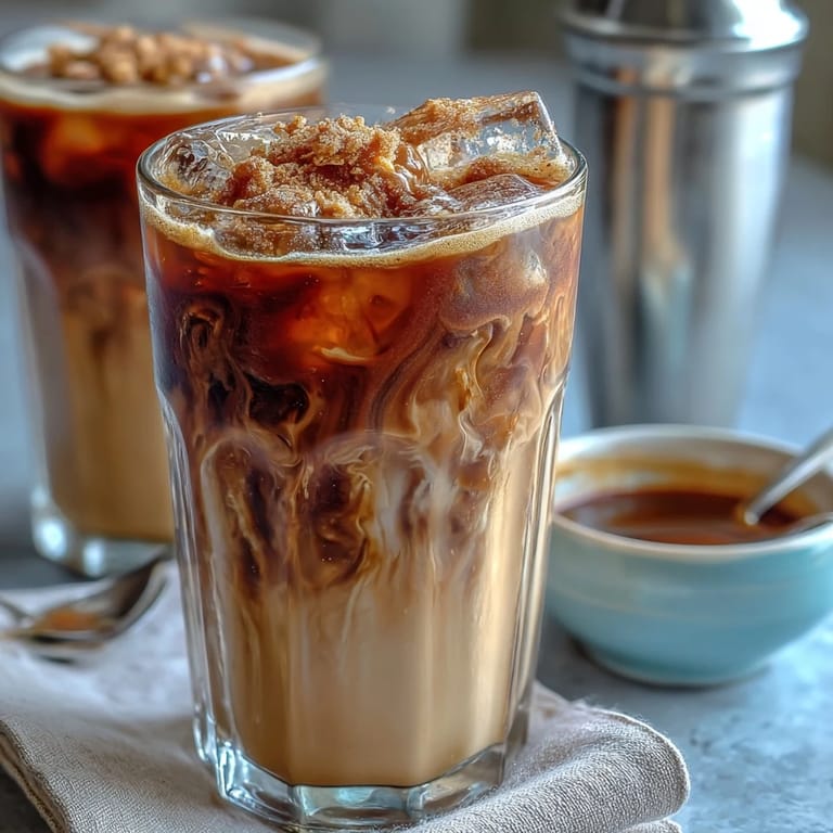 Rich, homemade Brown Sugar Oat Milk Shaken Espresso, a sweet and invigorating coffee treat.