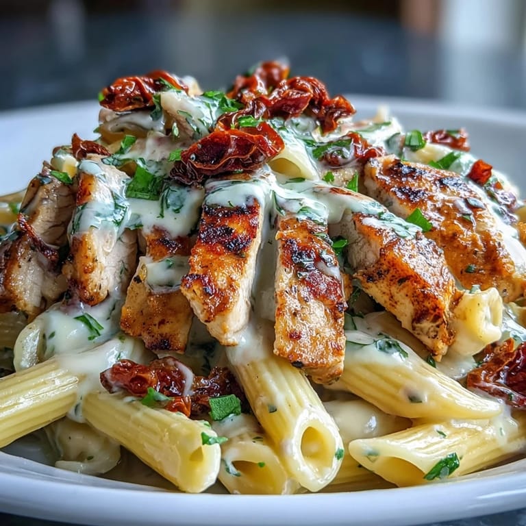 Savory Marry Me Chicken Pasta: golden chicken, al dente pasta, herby perfection.