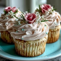 Baby in Bloom Floral Cupcakes with Pastel Buttercream: soft vanilla cupcakes adorned with delicate buttercream flowers in pastel shades of pink, yellow, and lavender.